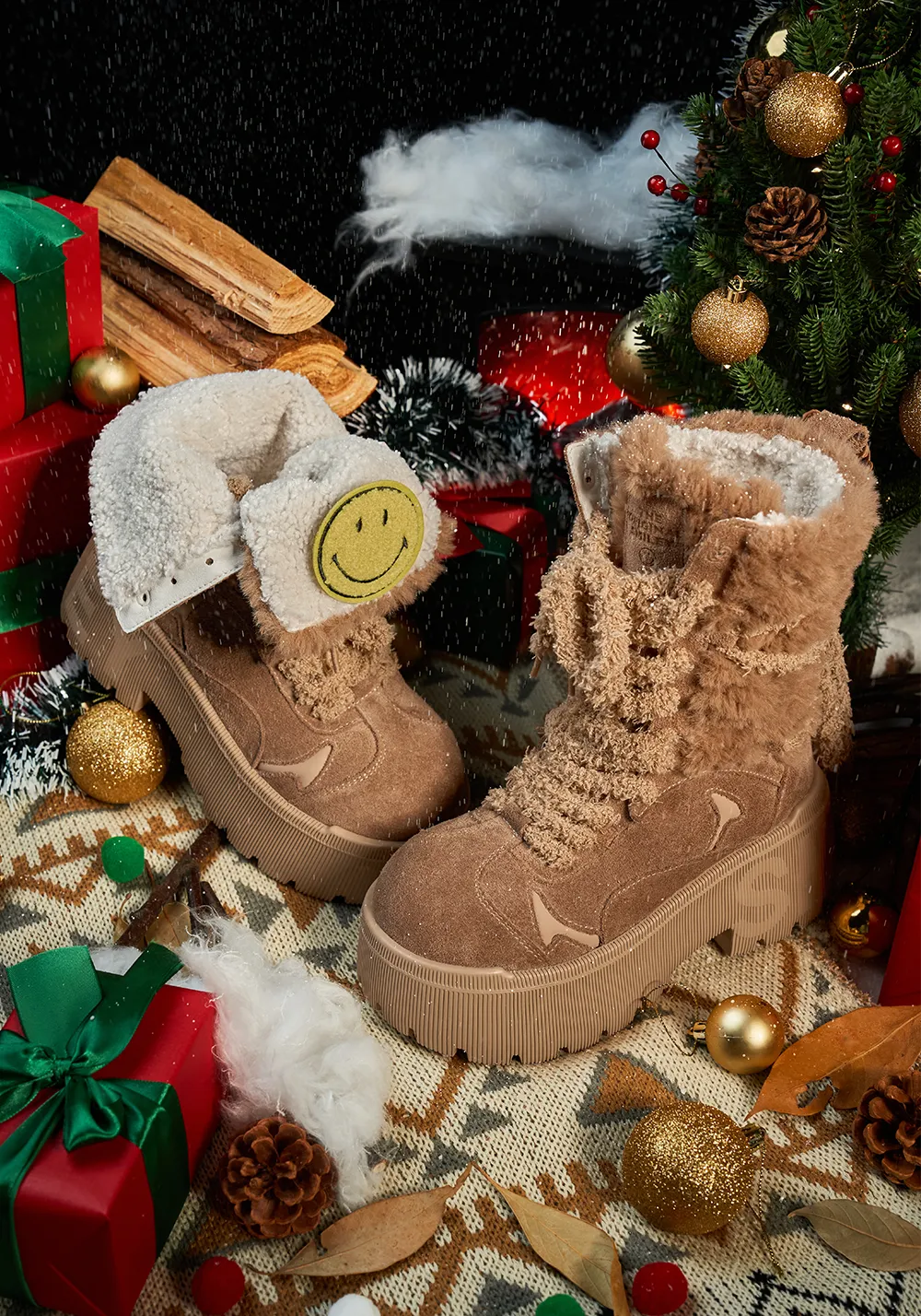 SMILEY丨Tall Snow Boots-Camel
