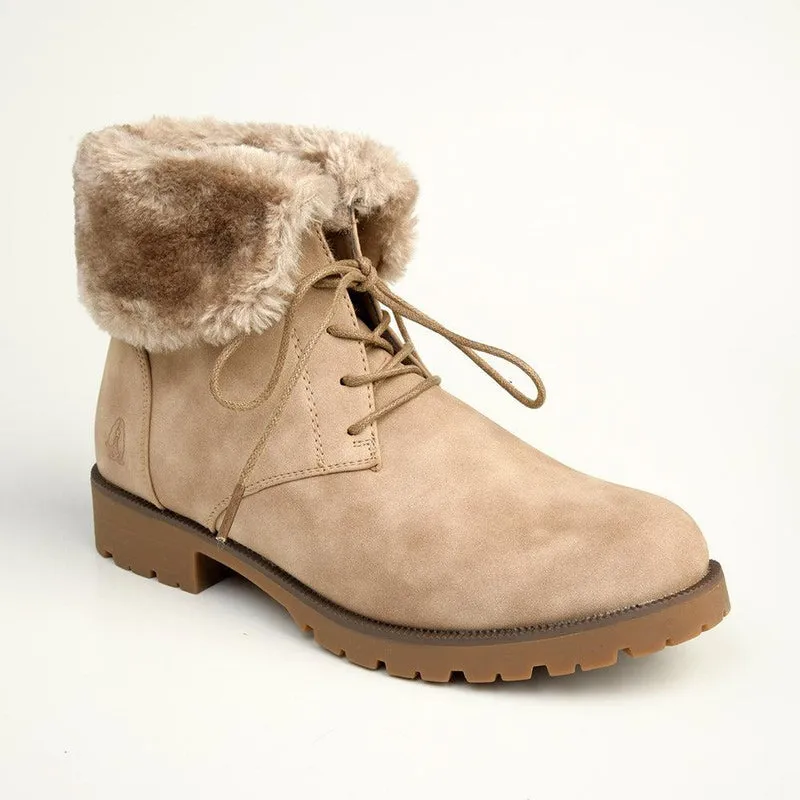 Soft Style by Hush Puppy Samira Fur Collar Boots - Taupe
