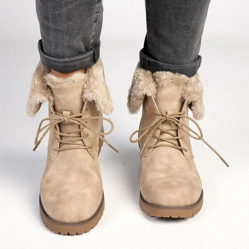 Soft Style by Hush Puppy Samira Fur Collar Boots - Taupe