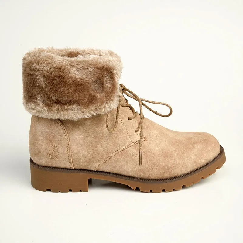 Soft Style by Hush Puppy Samira Fur Collar Boots - Taupe