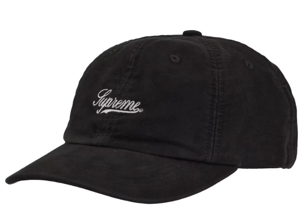 Supreme Lightweight Moleskin 6-Panel Dad Hat "Black White"