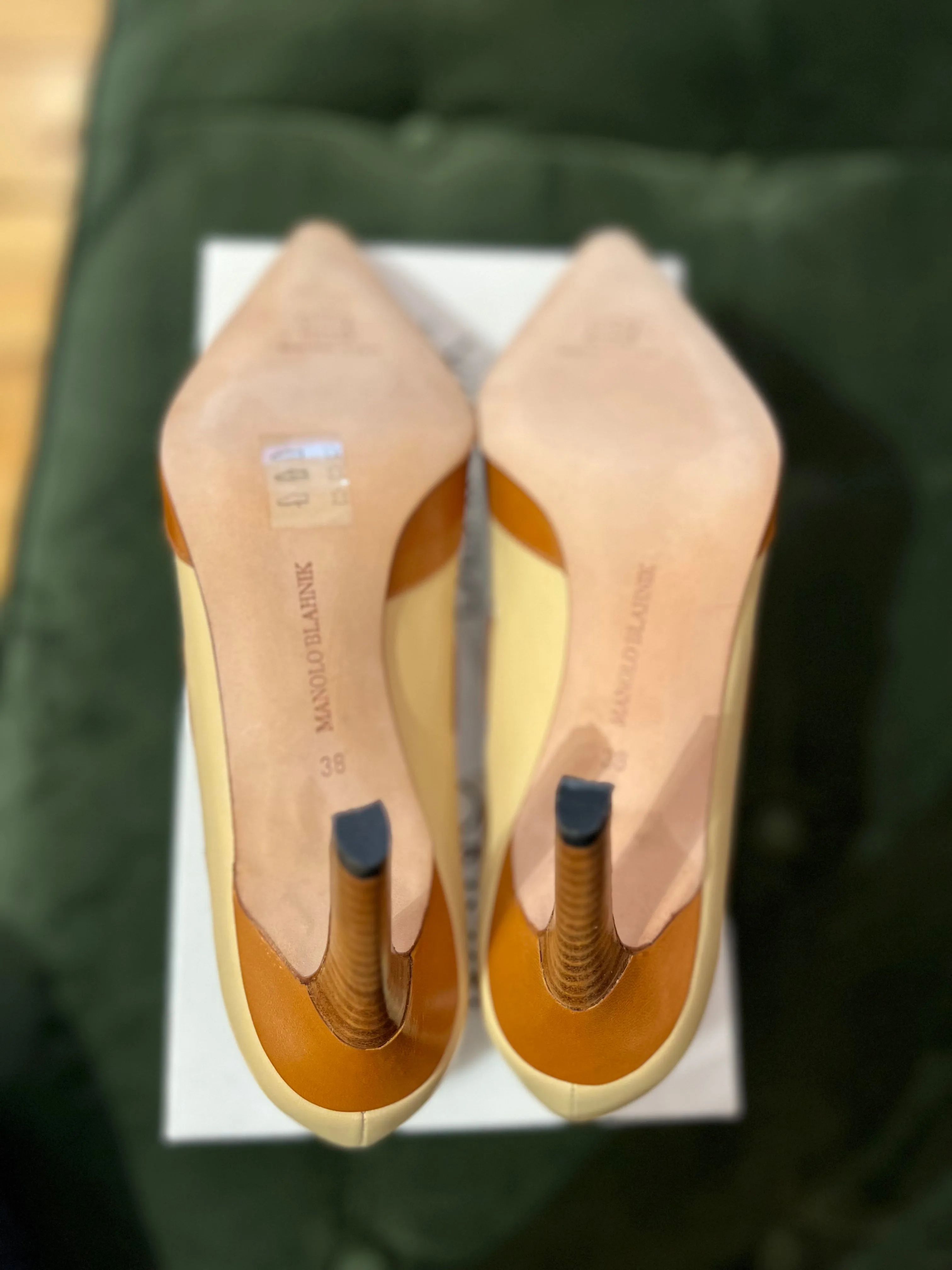 Vintage Manolo Blahnik Cream Leather Shoes - UK 5