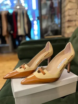 Vintage Manolo Blahnik Cream Leather Shoes - UK 5