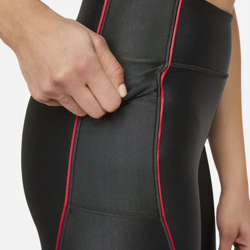 Women Jordan Essentials Mid-Rise Bike Shorts Black Red