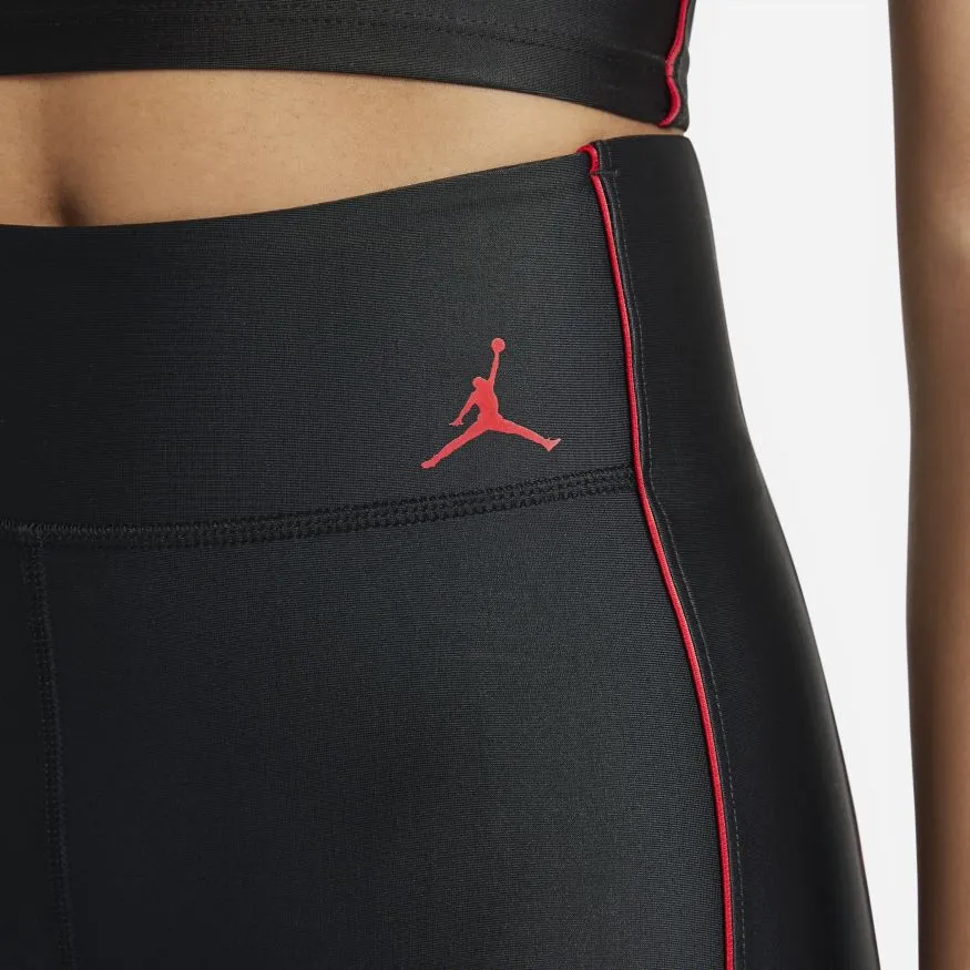 Women Jordan Essentials Mid-Rise Bike Shorts Black Red