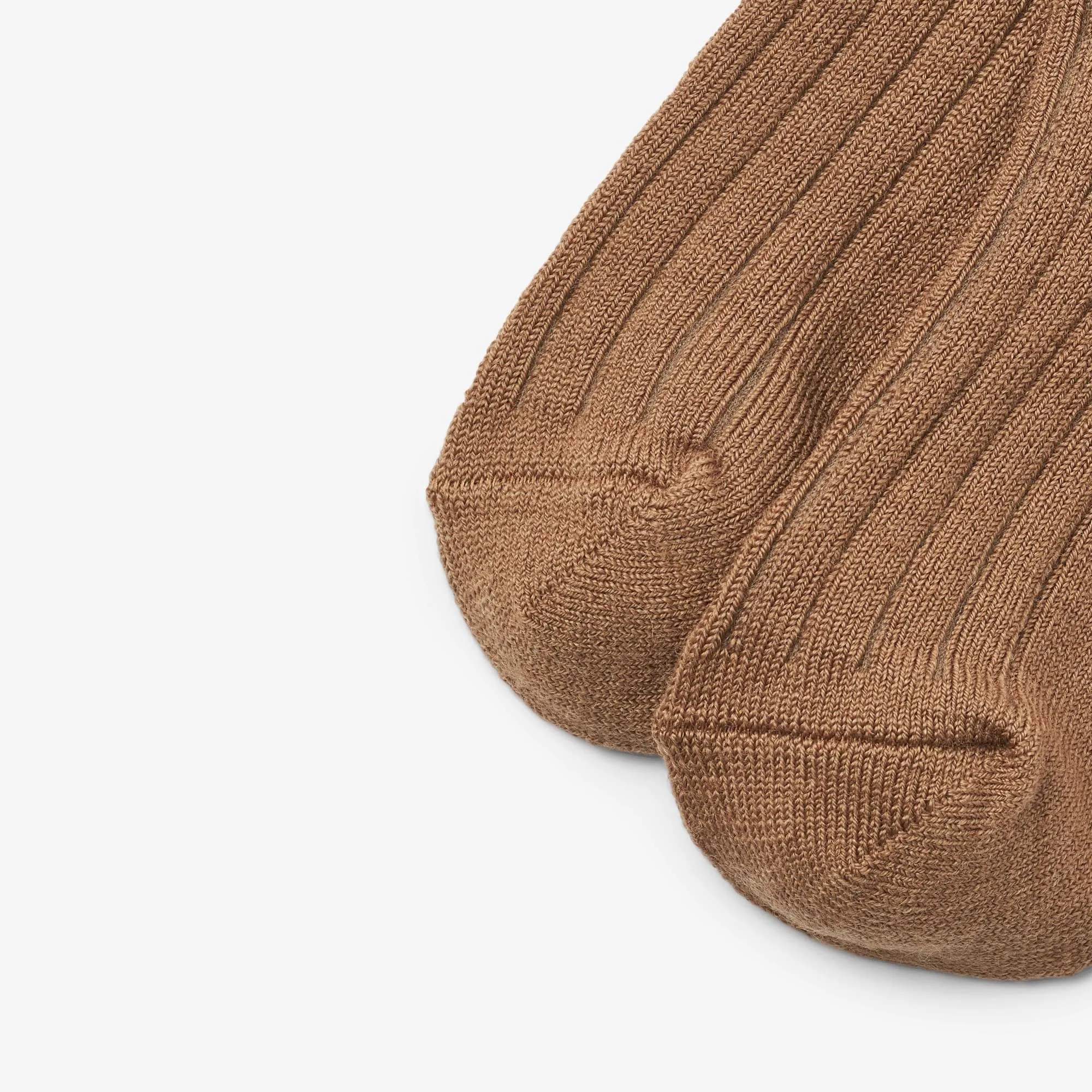 Wool Rib Socks Vilde - caramel