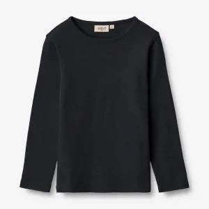 Wool T-Shirt LS - navy