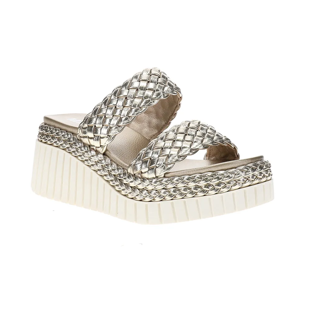Yoshi Metallic Platform Wedge Sandals