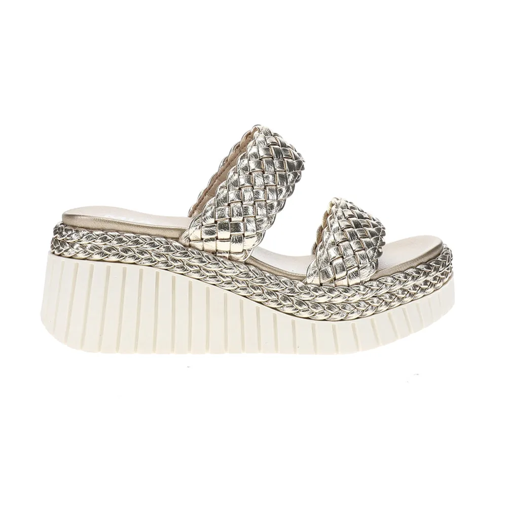 Yoshi Metallic Platform Wedge Sandals