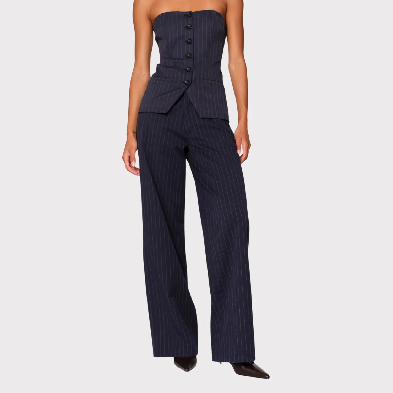 Zoie Wide Leg (Pinstripe)